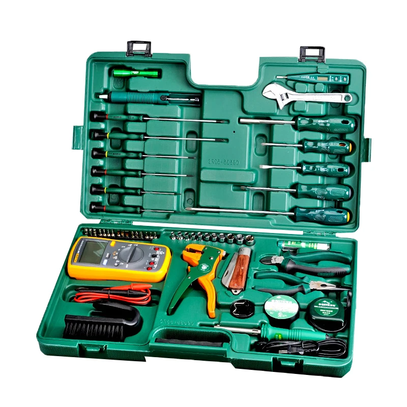

53 Pieces of Telecommunications Tools Electrician Special Set Toolbox Home Hardware Tools Comprehensive Combination