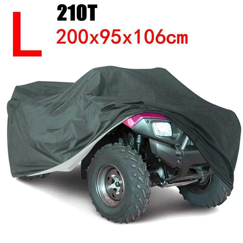 Черный 210T 190T ATV чехол Универсальный всесезонный водонепроницаемый пылезащитный дождевик Защита от УФ-излучения Quad ATV автомобиль скутер мотоцикл - Название цвета: L  210T