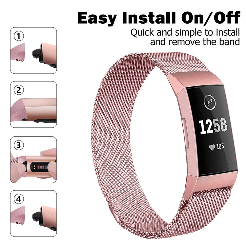 Замена браслета из нержавеющей стали ремешок для Fitbit Charge 3 замена Миланский ремешок из нержавеющей стали ремешок для часов