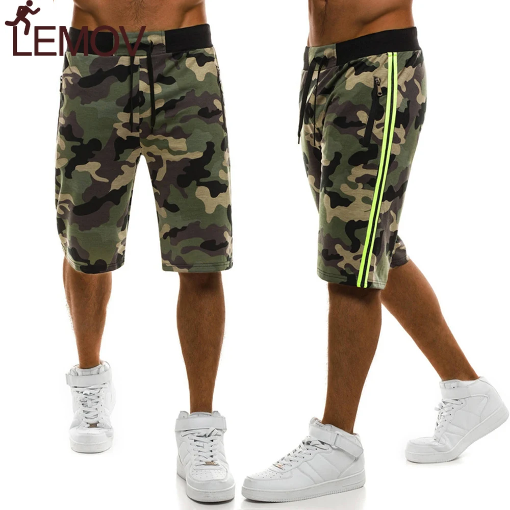 

LEMOV Summer New Fashion Men's Shorts Military Camouflage Pants Men Casual Shorts Men Solid Beachwear Beach Pant