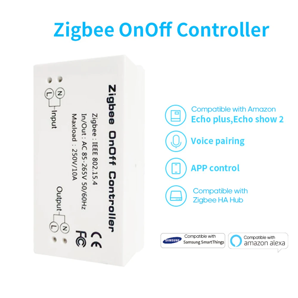 Zigbee вкл/выкл управление Лер умный переключатель приложение дистанционное управление Умный домашний Модуль светильник диммер Управление Лер AC85-265V 10A