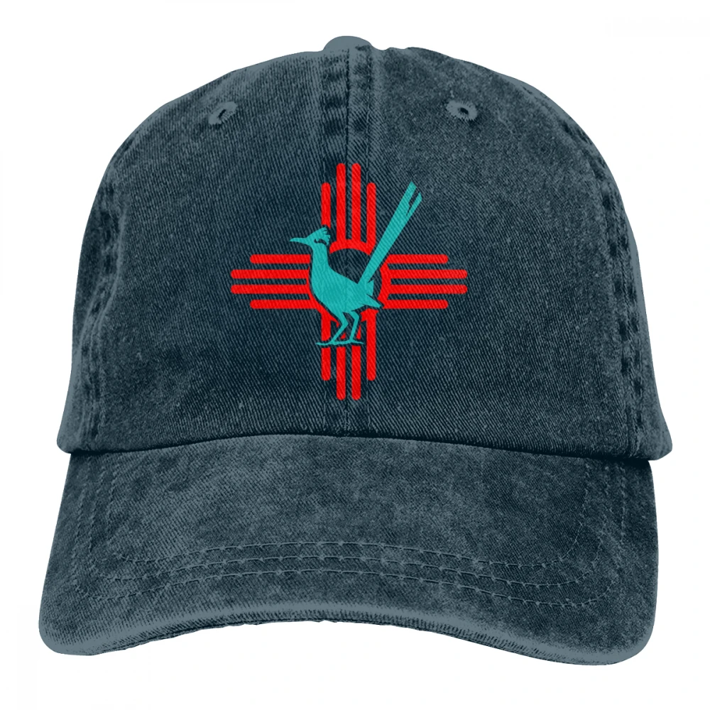 Zia с Roadrunner Casquette черные унисекс Мужские Женские джинсовые бейсболка с ремешком кепки регулируемые Гольф папа шляпа