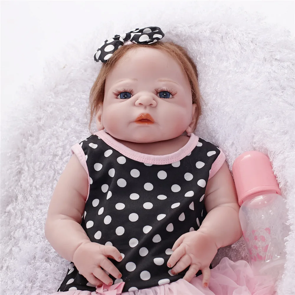 55 см BeBe куклы Reborn 22 &quotРеалистичная кукла для девочек полное тело Мягкий силикон