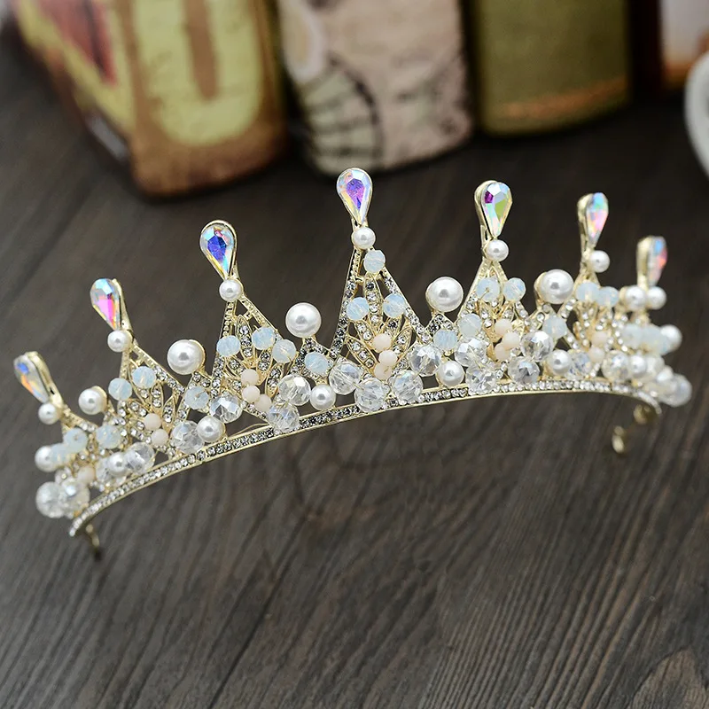 

Bride Accessories Handmade Crystal Crown New Style Wedding Dress Marriage Headdress Korean Style Hair Bands Hair Accessories Cas