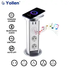 EUR gniazdo tabeli Auto podnośnik elektryczny USB inteligentny pilot aplikacji sterowania Bluetooth Audio DeskRetractable ładowanie Wireless szafki kuchenne