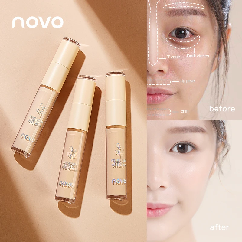 Novo duplo-cabeça corretivo cobertura facial manchas acne marcas círculos escuros sardas natural rosto maquiagem profissional cosméticos tslm1