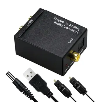 

Fiber Cable Digital Optical Coax to Analog RCA L/R Audio Converter Adapter