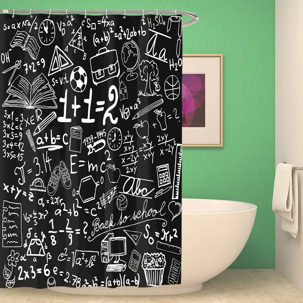 

School Board Formulas Math Equations Geometry Axis Math Word Shower Curtain