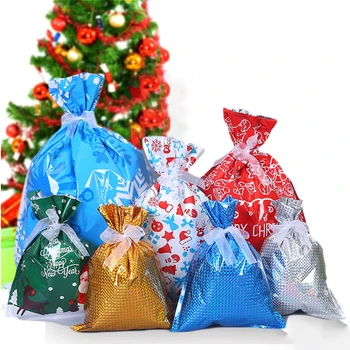 

Children Xmas Ribbon Gift Bags Thanksgiving Party Candies Present Wrapper Set