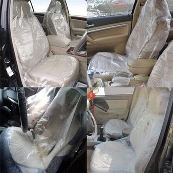 

New 3PCS Car Disposable Plastic Seat Covers Vehicle Protector Mechanic Valet Seat Steering wheel Gear Lever Covers
