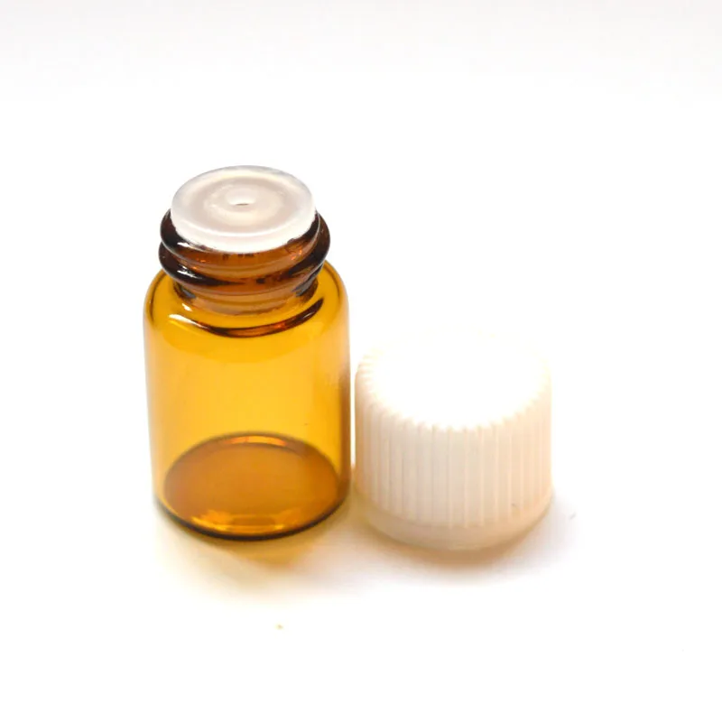 Флакон из янтарного стекла для многоразовых эфирных масел 10 шт. 1 мл маленькая