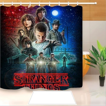 

Stranger Things 3D Print Shower Curtain Polyester Fabric Bathroom Curtain Waterproof Hook Bath Curtain 02