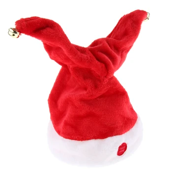 

Electric Hat Christmas Red Velvet XMAS Music Swing Hat Innovative Decoration