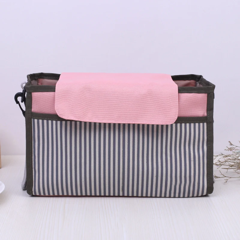 pink stripes Сумка для хранения для мам, аксессуары для детских колясок, сумка для подгузников, сумка для подгузников, подвесная корзина для хранения, Органайзер - Цвет: pink stripes