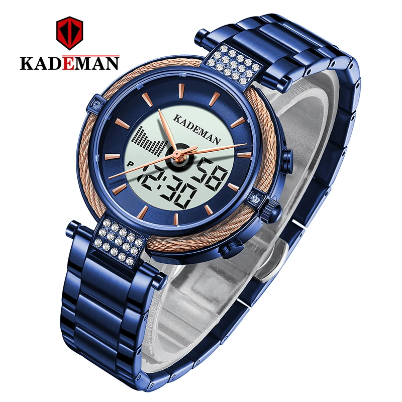  KADEMAN Ladies Watches Luxury Gifts TOP Brand LCD Business Women Watch Fashion Bracelet Female Digi