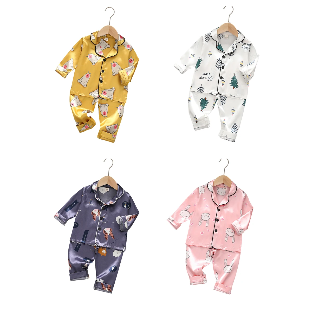 baby girl satin pajamas
