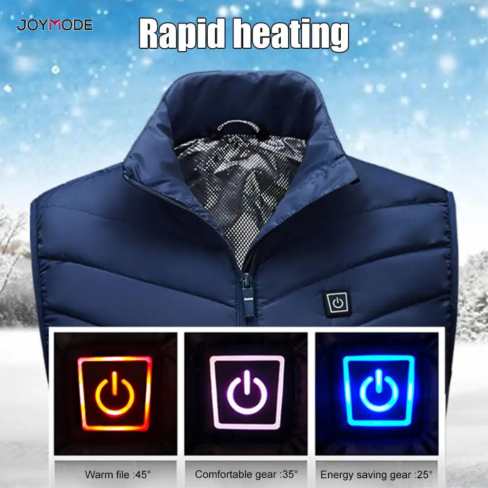  JOYMODE Men Outdoor USB Infrared Heating Vest Jacket Winter Flexible Electric Thermal Clothing Wais