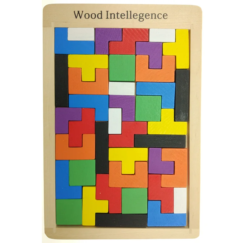 

3D Wooden Puzzle Game Toys Jigsaw Board Tangram Brain Teaser Children Tetris Puzzle Montessori Educational Baby Toys Wood Gifts