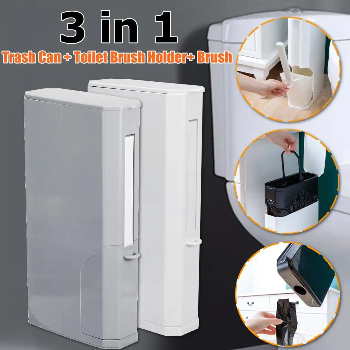 

4L Hot Sale Plastic Trash Can Set with Toilet Brush Bathroom Waste Bin Dustbin Trash Cans Garbage Bucket Garbage Bag