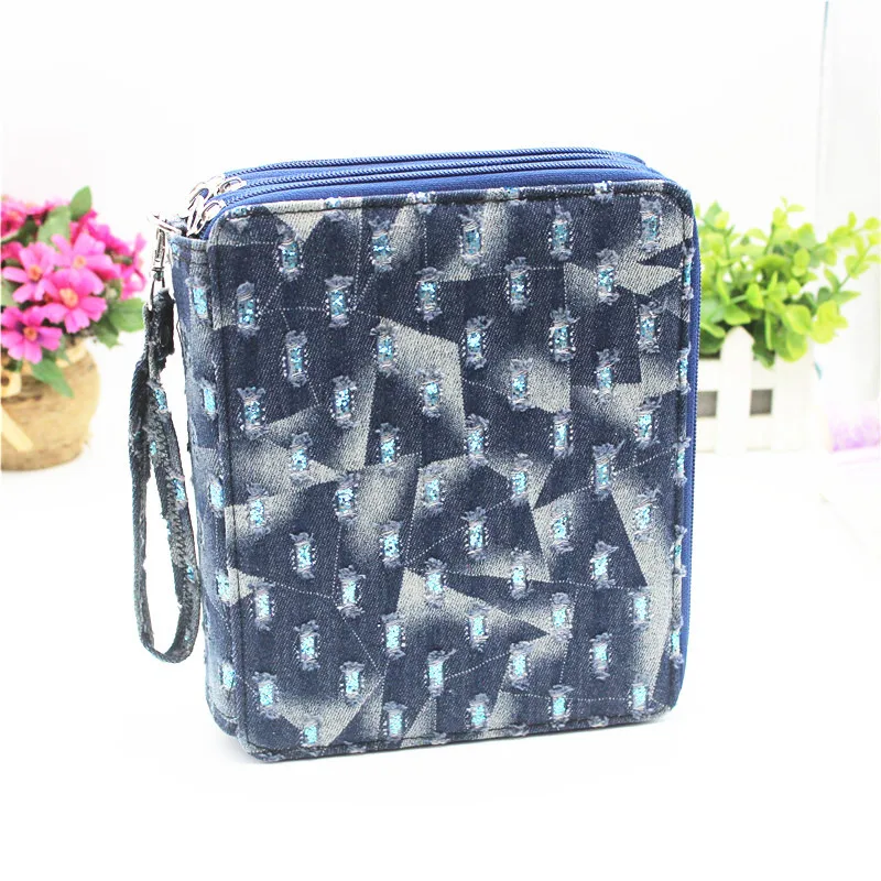 Школьный милый чехол для карандаша с цветами большими 127 отверстиями трехслойный