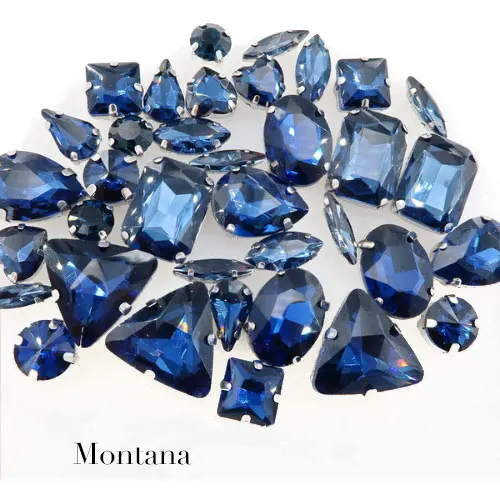 Montana 50 шт., стразы разных размеров, стразы с кристаллами, стразы разных форм, стразы с серебряными когтями, свадебное платье Y3486 - Цвет: Montana