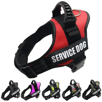 

Service Dog K9 Reflective Harness Adjustable Nylon Collar Vest for Small Large Dogs Walking Running Pets Supplies