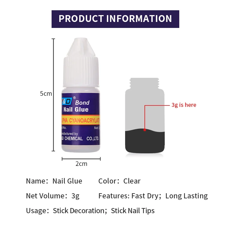 New Nail Glue for Acrylic French False Nail Tips Stick 3D Decoration Glue Clear Fast Dry Glue Manicure Nail Art Tools DIY Design 4