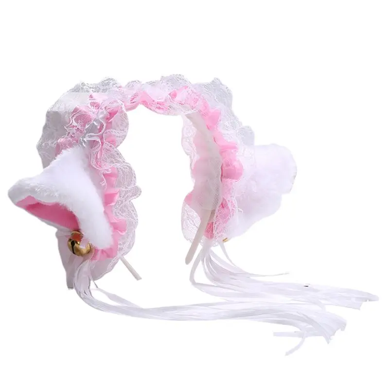 Cosplay&ware Women Ruffles Lace Headband Plush Cat Ears Ribbon Golden Bell Tassels Decor Lolita Cosplay Hair Hoop Lovely Pointed Fluffy -Zentai shop online H48a889cf9d4141a08eb7a0d8e4929933R.jpg