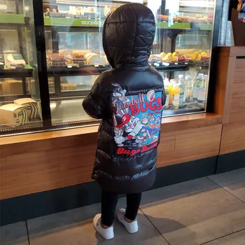 

-30 Degree Russian Winter Children Girls Down Jacket Hooded Thick Warm Boys Outerwear 3-12 Years Kids Teenage Girls Coat