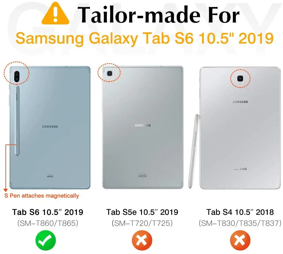 Capa Dobrável Inteligente para Samsung Galaxy Tab s6 Suporte de Concha Trifold Magnético Forte Ultra Fino 105 2023 Sm-t860 Sm-t865 - Imagem 2