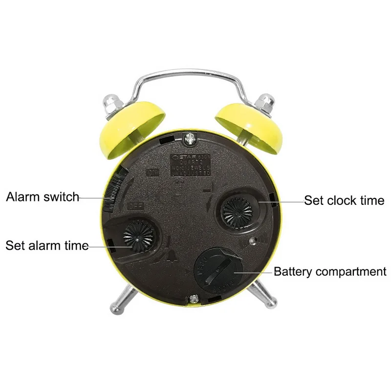 Креативные высококачественные 50 мм мини-часы с будильником, будильник для путешествий, аналоговые настольные часы с двойным колокольчиком, походные уличные инструменты, маленькие