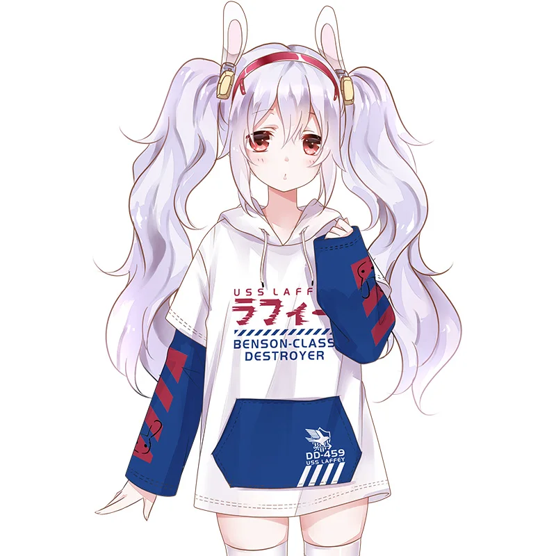 Модный костюм для косплея Аниме игра Азур Лейн USS Laffey осень зима для мужчин женщин пуловер с капюшоном Толстовка пальто