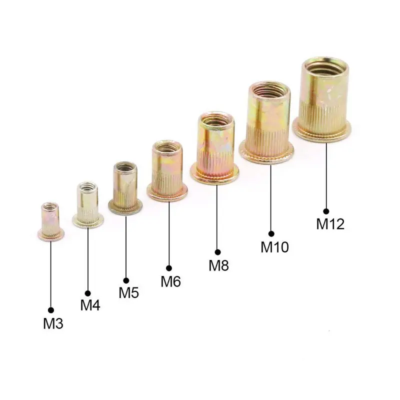 ELEG-165pcs смешанные оцинкованная углеродистая стальная Заклепка гайка вставная гайка с резьбой комплект M3 4 5 на возраст 6, 8, 10, 12 лет