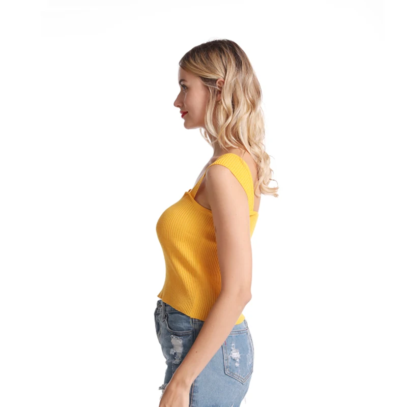 Women Tank Top Fashion Women Sexy Tank Top Vest Off Shoulder O-Neck Chalecos Mujer Colete