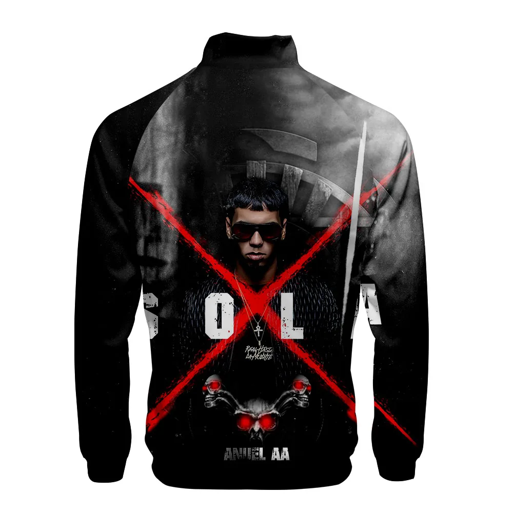 Anuel AA 3D весна осень бейсбольная куртка пальто для женщин мужчин хип хоп толстовки Толстовка уличная кардиган на молнии Одежда