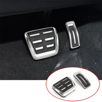 

2pcs Steel Fuel Brake Accelerator Foot Rest Pedal Pad Plate Trim AT For Porsche Macan 2014-2020