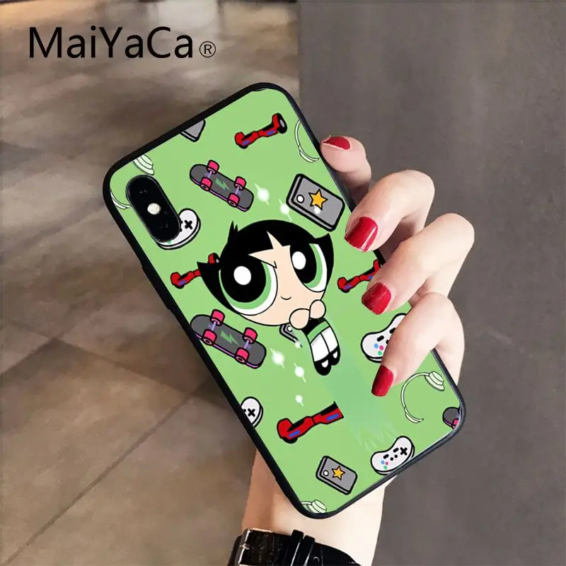 A8 MaiYaCa супер милый Powerpuff девушки Coque Shell Телефон чехол для iPhone 8 7 6 6S Plus X XS MAX 5 5S SE XR 10 Крышка Capa - Цвет: A8