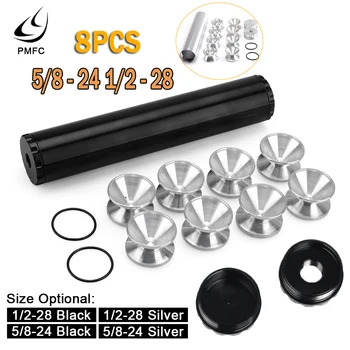 

PMFC Fuel Filter + 8 Pcs D Cell Storage Cups Car 5/8 - 24 1/2 - 28 Aluminum For NaPa 4003 WIX 24003 Solvent Only For Car