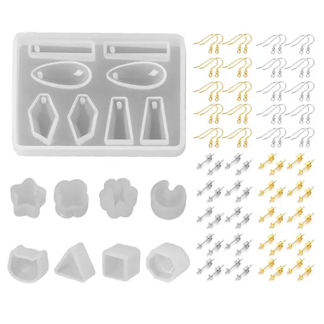 $US $2.75 Silicone Crystal Earrings Epoxy Mold Stud Earring handmade Jewelry Making Mould Mate