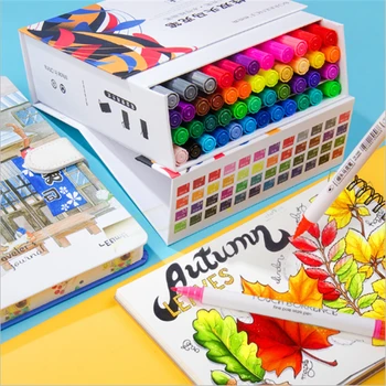 

12/24/36 Color Double-head Art Marker Pens Water-based Marker Pen Painting Pen Student Stationery Bullet Journal School Supplies