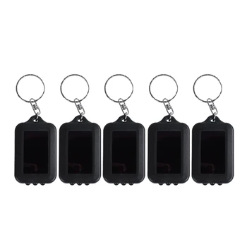 

5x Emergency 3 LED Torch Flashlight Key Fob Solar Energy Power Keychain Lamp Light (Black)