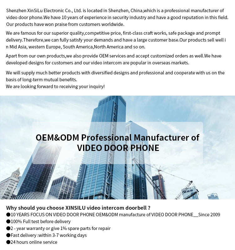 APP remote control smart video doorbell wifi video door phone intercom system