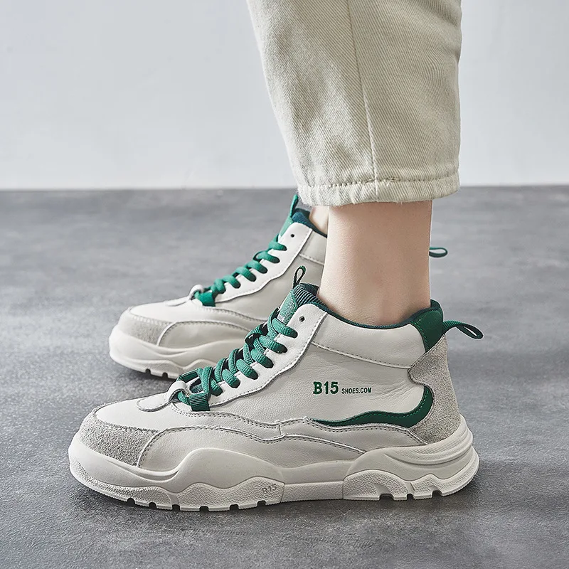 

Women's Round toe fashion shoes Flats Zapatillas de mujer de fondo plano Thick-soled platform Casual walking Shoes H11-69