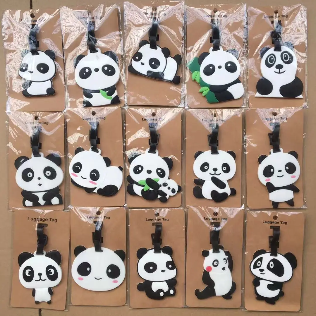 1 шт., серия Panda, аниме, для путешествий, брендовая багажная бирка на чемодан, ID адрес, портативный держатель тегов, багажные этикетки, Новинка