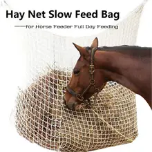 Hay Net Bag Slow Feed Bag Horse Feeder Full Day Feeding Large Feeder Bag with Small Holes