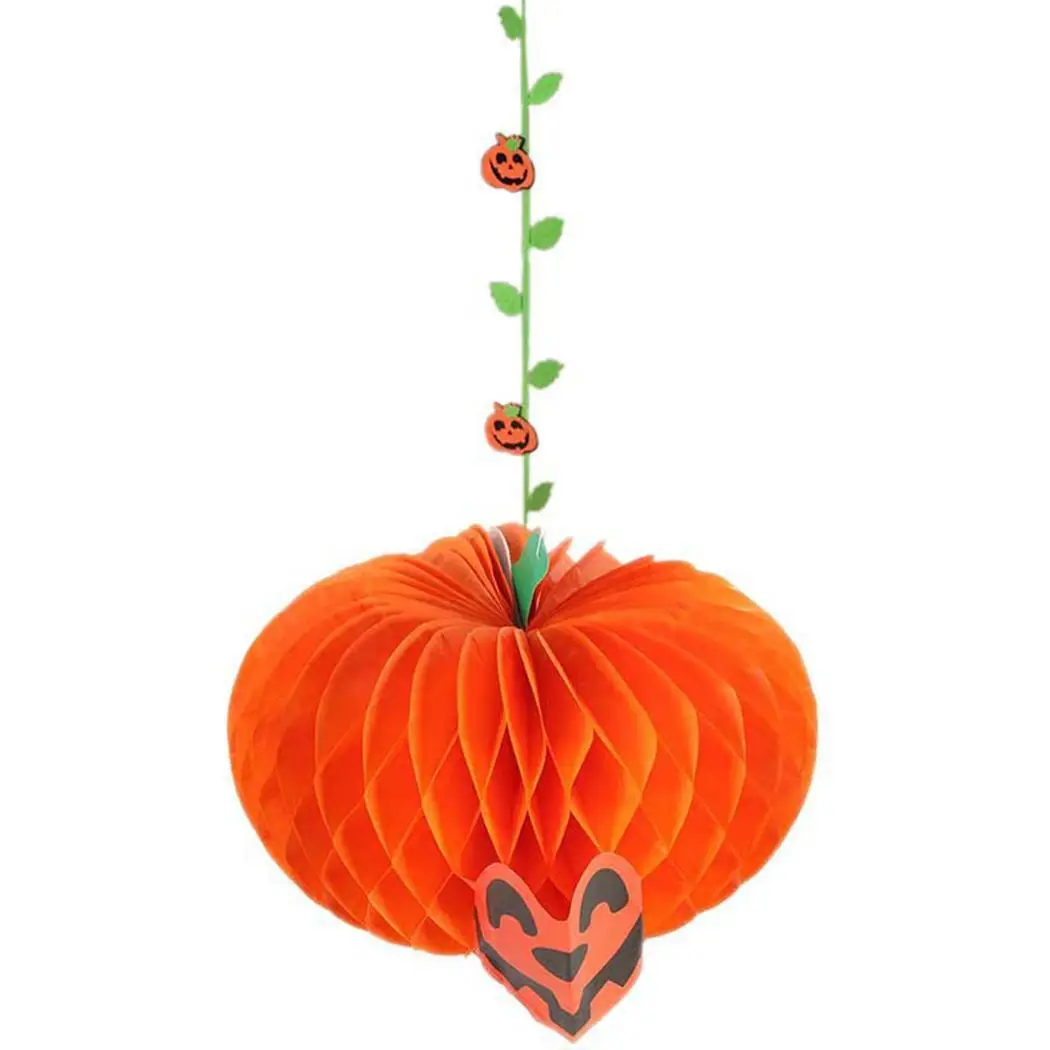 orange Бумажный подвесной орнамент декор для Хэллоуина, вечеринки реквизит ротанга дома, бара и т. Д - Цвет: orange