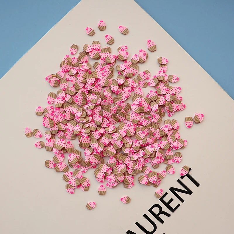 10 г/лот розовые кусочки торта разбрызгивает для поставки слаймов Игрушка полимерная глина для изготовления игрушек амулеты аксессуары дополнение для пушистой прозрачной слизи