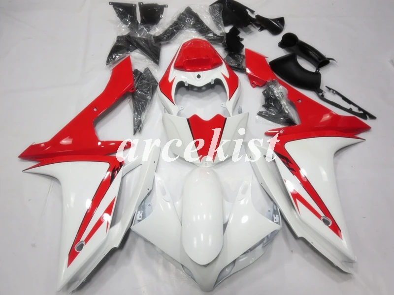 

Top Injection Mold New ABS Motorcycle Full Fairings Kit Fit for YAMAHA YZF-R1 2007 2008 07 08 bodywork set white red