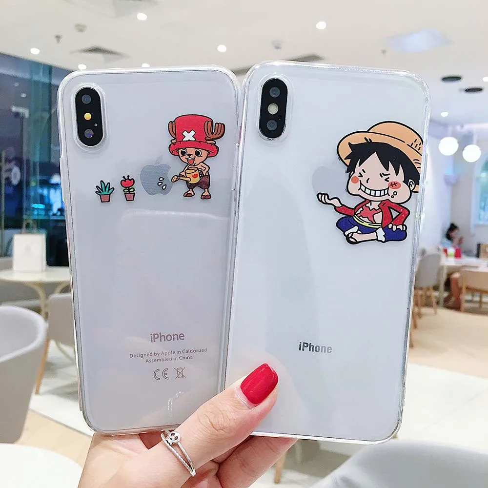 

For iphone xr case Funny Cartoon Cute Tony Chopper Luffy Case For iPhone X XS MAX XR 6 6S 7 8 Plus Japan One Piece Clear case