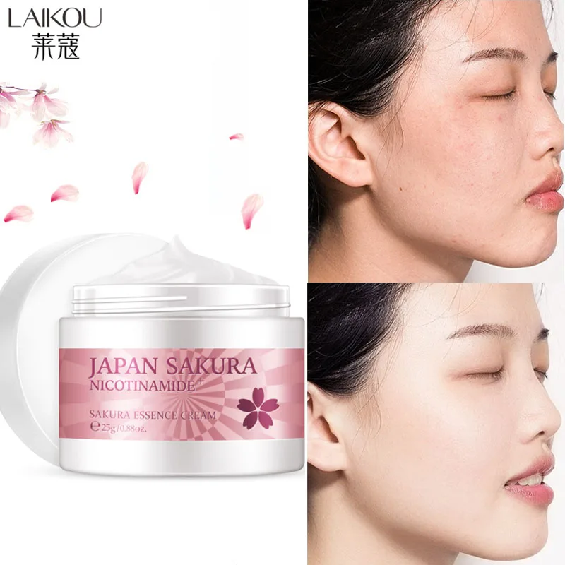 Отбеливающий крем LAIKOU Sakura никотинамид Осветляющий сужение пор улучшающий мелкие